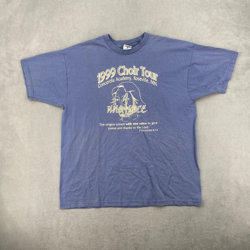 Vintage 1999 Choir Tour Concordia Academy Roseville MN T-Shirt XL Fruit of Loom